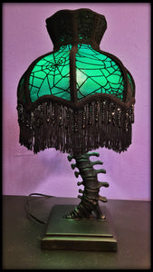 22" Green Webbed Vertebrae Table Lamp