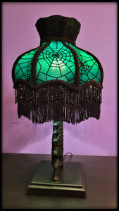 22" Green Webbed Vertebrae Table Lamp