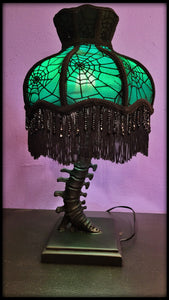 22" Green Webbed Vertebrae Table Lamp