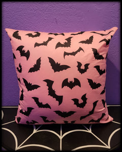 18" Pink Bats Throw Pillow