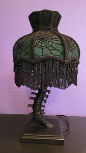 22" Green Webbed Vertebrae Table Lamp