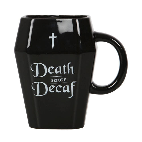 11oz Death Before Decaf Coffin Mug