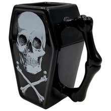 Load image into Gallery viewer, Skull Crossbones Coffin Mug