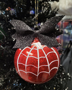 Glitter Red webbed Bulb Ornament