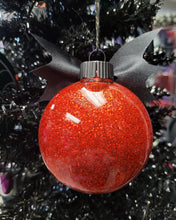 Load image into Gallery viewer, Glitter Red webbed Bulb Ornament