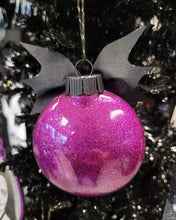 Load image into Gallery viewer, Glitter Purple Webbed Bulb Ornament