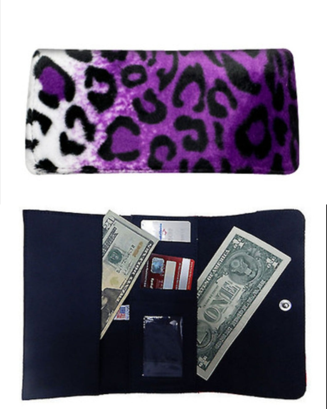 Purple Leopard Wallet