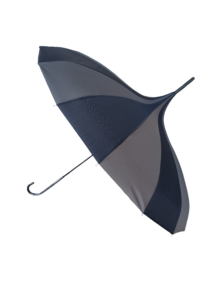 Grey & Black Pagoda Parasol