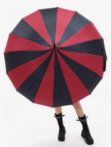 Red & Black Striped Pagoda Parasol