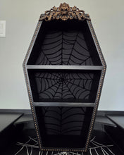 Load image into Gallery viewer, 25" Black Spiderweb Coffin Shelf