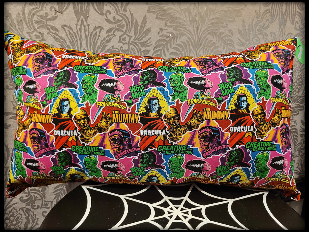 Monster collage pillow
