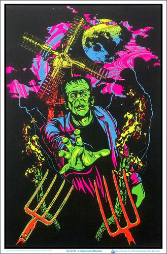 Monster Flocked Blacklight Poster