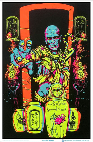 Mummy Flocked Blacklight Poster