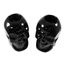 Load image into Gallery viewer, Black Skull Candle Holders