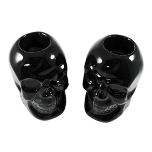 Black Skull Candle Holders